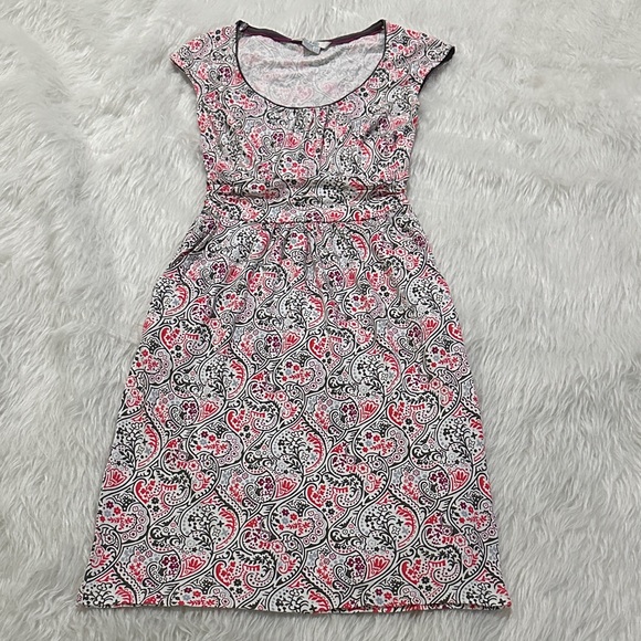 Boden Pink and Black Paisley Midi Dress - Picture 1 of 7